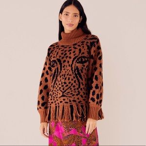 FARM RIO Caramel Midnight Leopard Sweater (NWT)